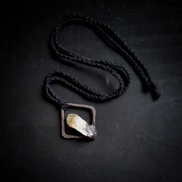 Electroformed Citrine Necklace - Picture 3 of 4